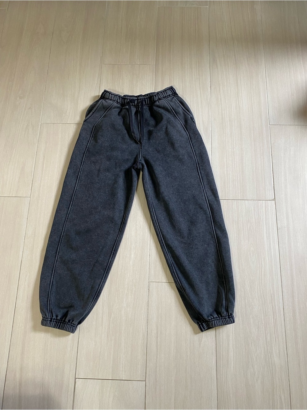 Charcoal Elastic Waist Jogger Pants